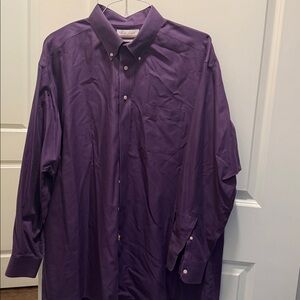 Roundtree & Yorke Purple Dress Shirt Size 17.5 Sleeve Length 35